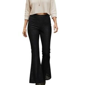 Lily Ashwell Black Lace High Rise Kick Flare Pants Size 2